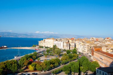 CORFU-AUGUST 22: Aerial view of Corfu city from the New Fortress on August 22, 2014 on Corfu island, Greece.