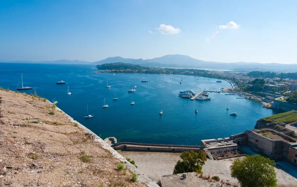 Panorama of Kerkyra as seen from the Old Fortress. Corfu island, Greece. — Stockfoto