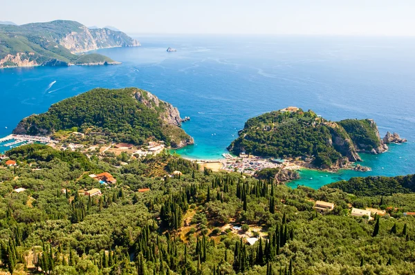 Panorama de Palaiokastritsa. Corfú, Grecia . —  Fotos de Stock