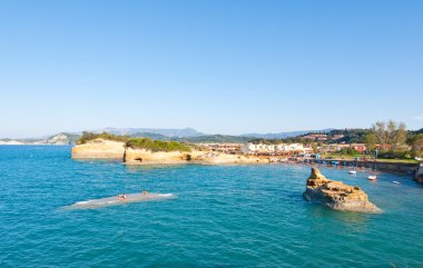 Corfu-Ağustos 26: Ağustos kanal D'Amou ünlü koyları ile Sidary tatil 26,2014 Corfu Island, Yunanistan.