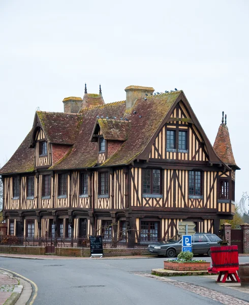 NORMANDY,FRANCE-JANUARY 8: Detail of Beuvron-en-Auge village on January 8,2013 in France. — Stock Photo, Image