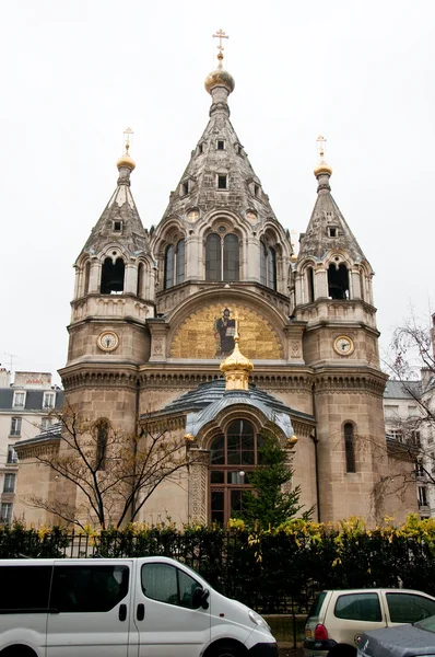 Paris-januari 10: Detalj av Alexander Nevskij-katedralen på januari 10,2013 i Paris. — Stockfoto