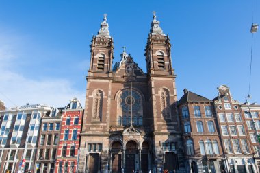Aziz Nikolaos Bazilikası'nın eski merkezi bölge, Amsterdam, Hollanda.