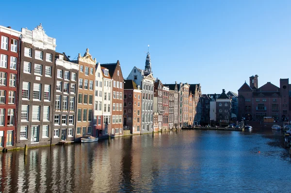 Amsterdam residence buildings on canal, the Netherlands.