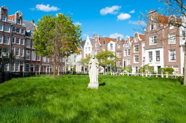 Amsterdam, Netherlands-April 30: The Begijnhof architecture on April 30,2015 in Amsterdam.