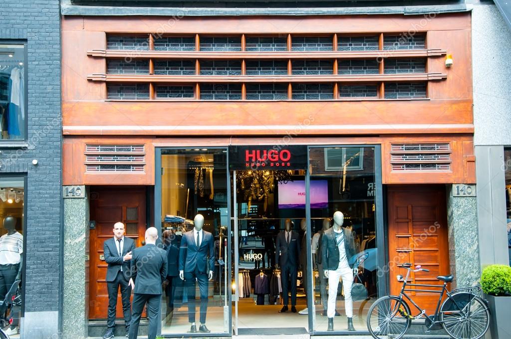 AMSTERDAMAPRIL 30 Hugo Boss store on the P.C.Hooftstraat shopping