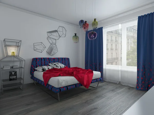 Дизайн інтер'єру спальні — стокове фото