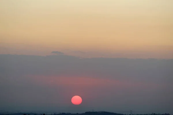 Pôr Sol Visto Topo Montanha — Fotografia de Stock