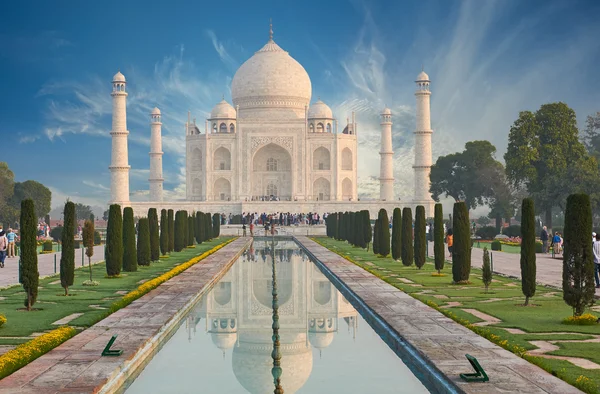 Taj Mahal indiai Agra. 7 világ csodája. Gyönyörű Tóthné Őri Ibolya trave — Stock Fotó