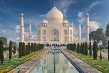 Taj Mahal India, Agra. 7 world wonders. Beautiful Tajmahal trave clipart