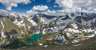 Güzel yaz manzara, Altay Dağları Rusya.