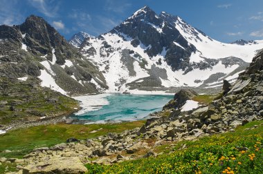 Güzel yaz manzara, Altay Dağları Rusya.