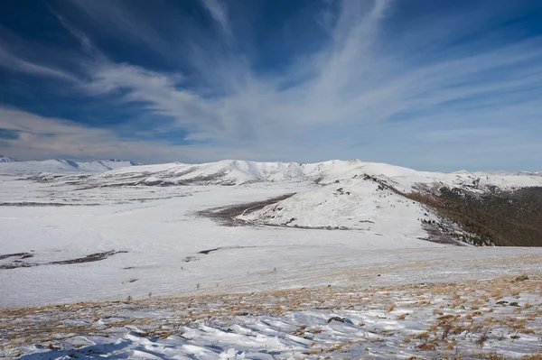 Bellissimo paesaggio invernale, montagne Altai Russia . — Foto Stock