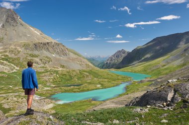 Güzel yaz manzara, Altay Dağları Rusya.
