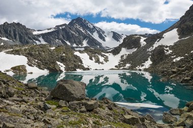 Güzel yaz manzara, Altay Dağları Rusya.
