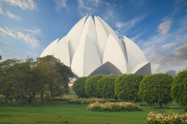 The Lotus Temple, located in New Delhi, India. clipart