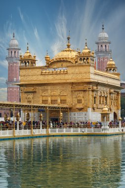 Amritsar, Pencap, Hindistan bulunan altın Tapınak.