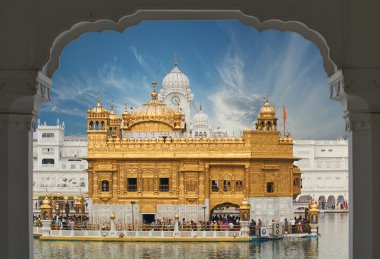 Amritsar, Pencap, Hindistan bulunan altın Tapınak.