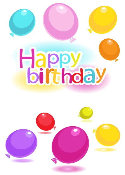 Grattis på födelsedagen! Gratulationskort med en ballonger. Vector Eps10. — Stock vektor