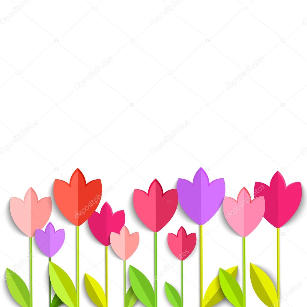 Disegni da colorare Tulipani 3d isolati su bianco Vettore Eps 10 — Vettoriale Stock