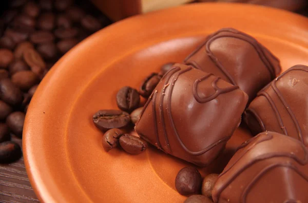 Croissant de café y chocolate — Foto de Stock