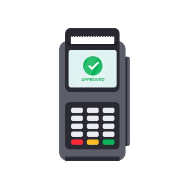 Ödeme terminali beyaz arka planda. Vektör illüstrasyonu