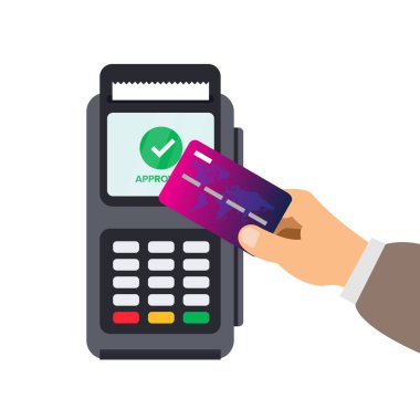 Kart ödemesi Ödeme terminali. el ve uçbirim