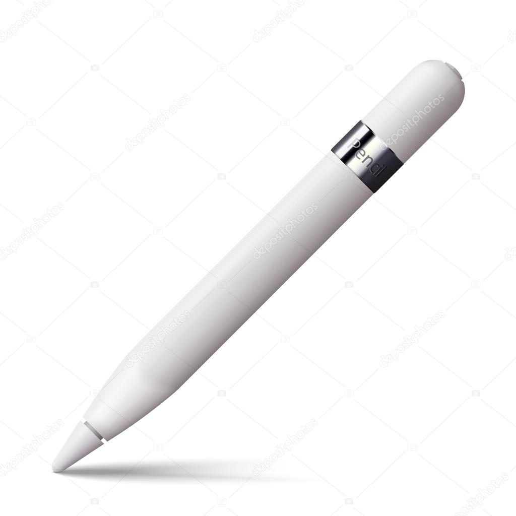 Vector illustration of electronic pencil isolated on white