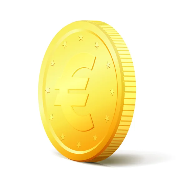 Glanzende gouden munt. Vectorillustratie — Stockvector