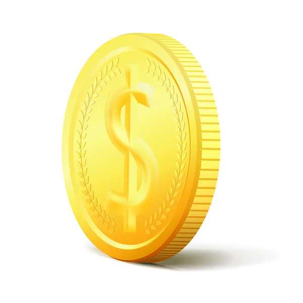 Cambio de concepto de dinero. Dos lados vector moneda de oro — Vector de stock