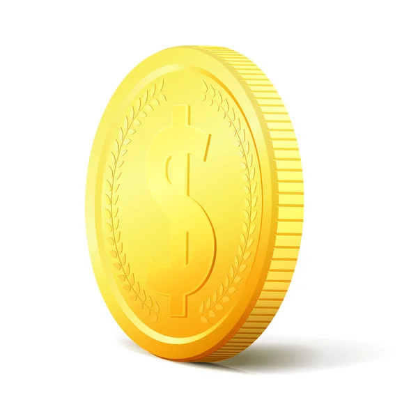 Cambio de concepto de dinero. Dos lados vector moneda de oro — Vector de stock
