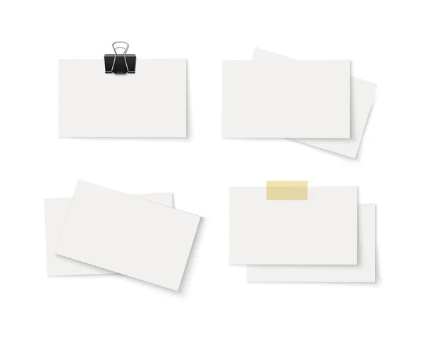 Set of blank white business cards — Stock Vector