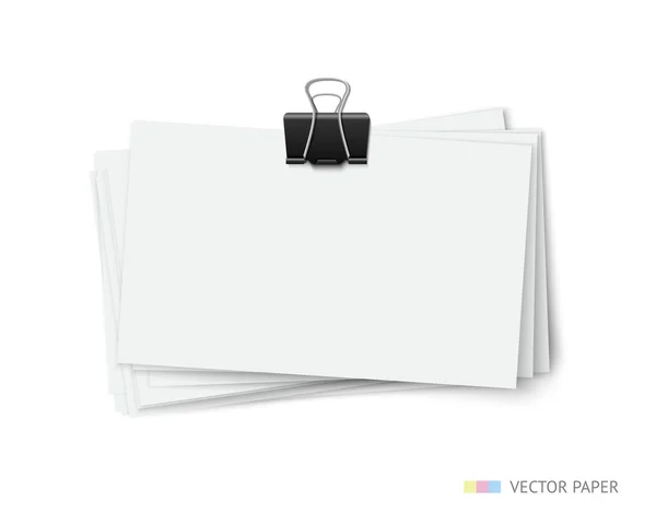 Montón de tarjetas de visita blancas en blanco — Vector de stock