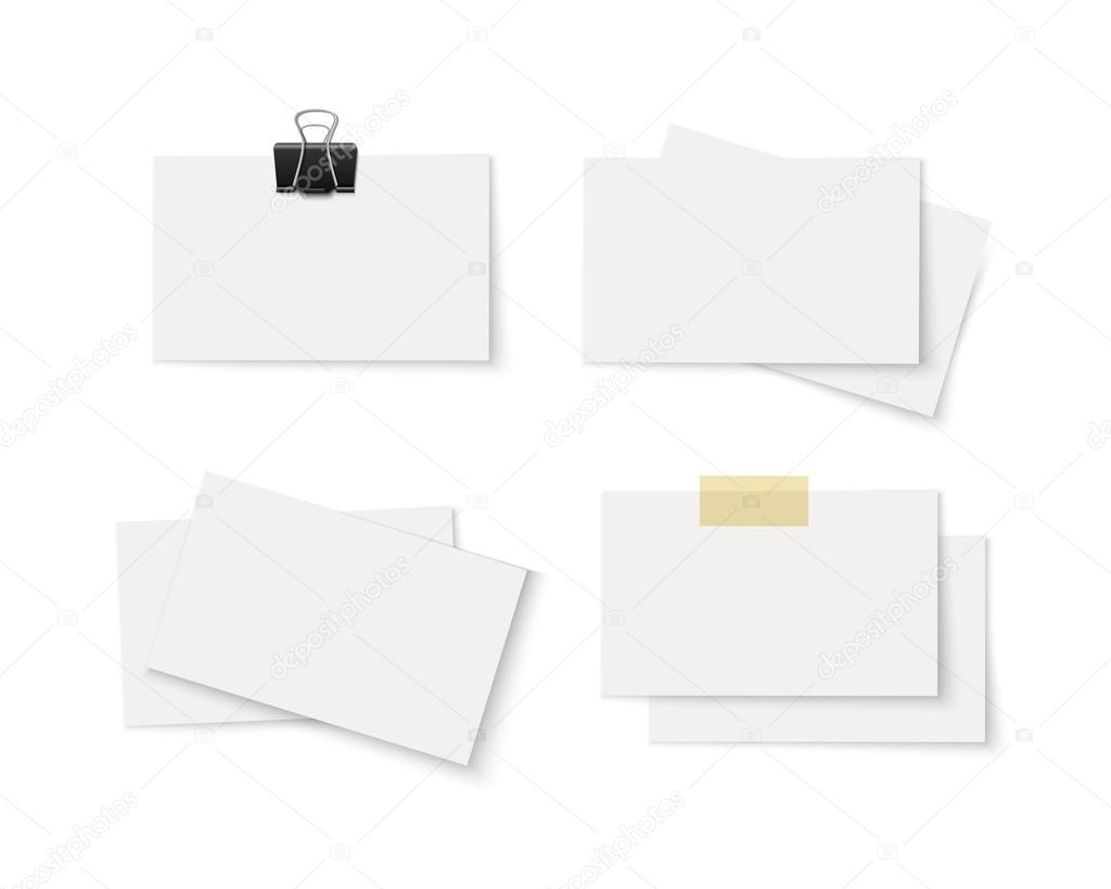 Set of blank white business cards