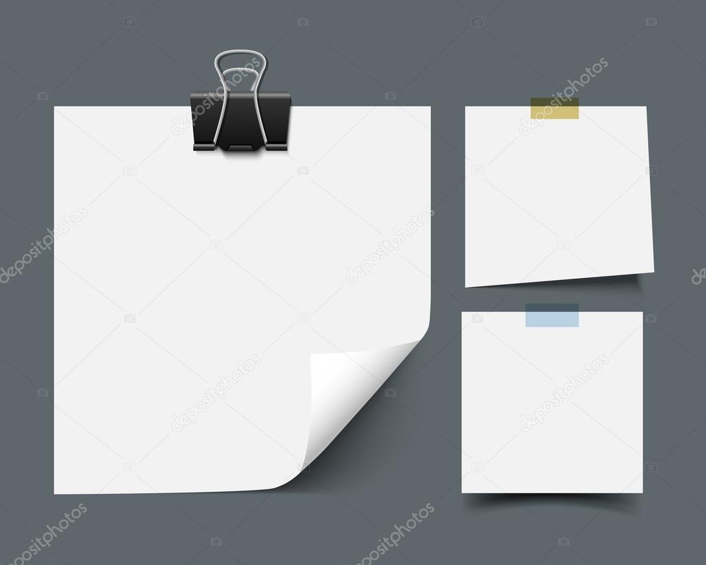 White sticky note paper sheets