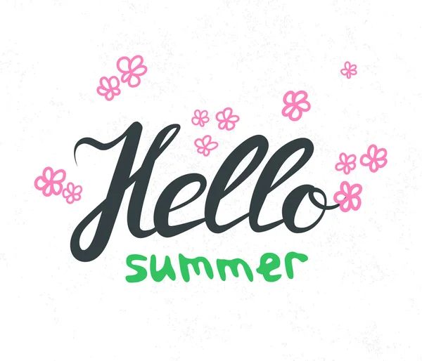 Hand lettering with phrase Hello Summer — Stock Vector