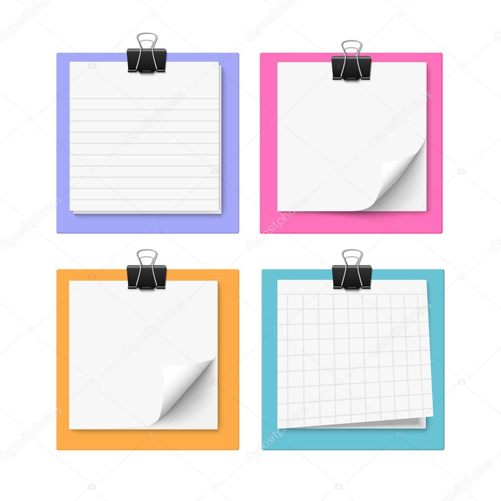 Set Of Four White Sticky Notes Stock Vector Image By C Voinsveta