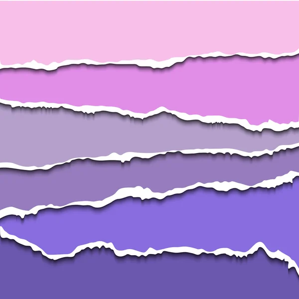 Colorido conjunto violeta de banderas de papel desgarrado para el sitio web — Vector de stock