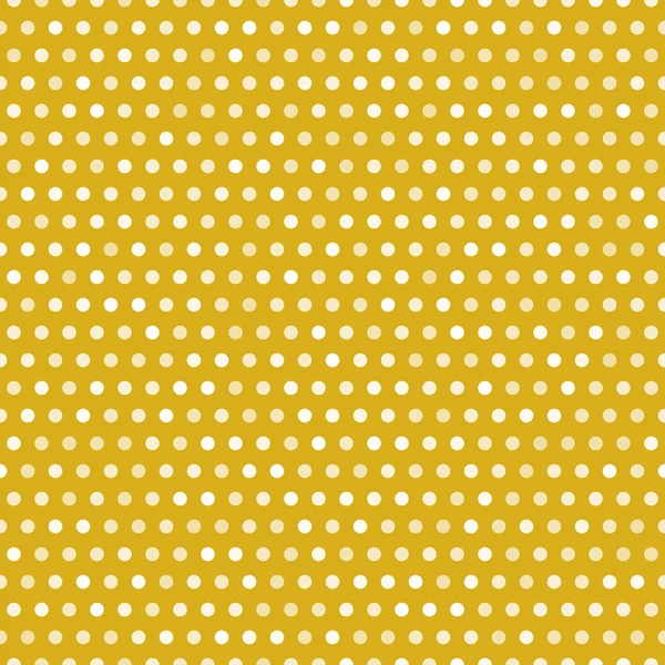 Gold seamless mönster med vita prickar, vektor illustration — Stock vektor