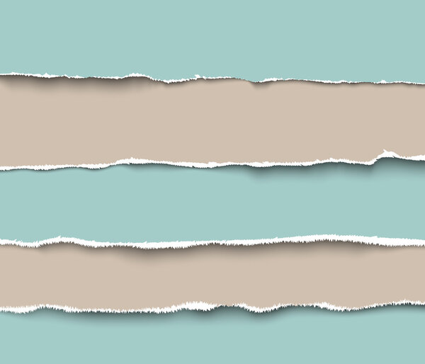 Набор рваных кусочков бумаги с грубыми краями
