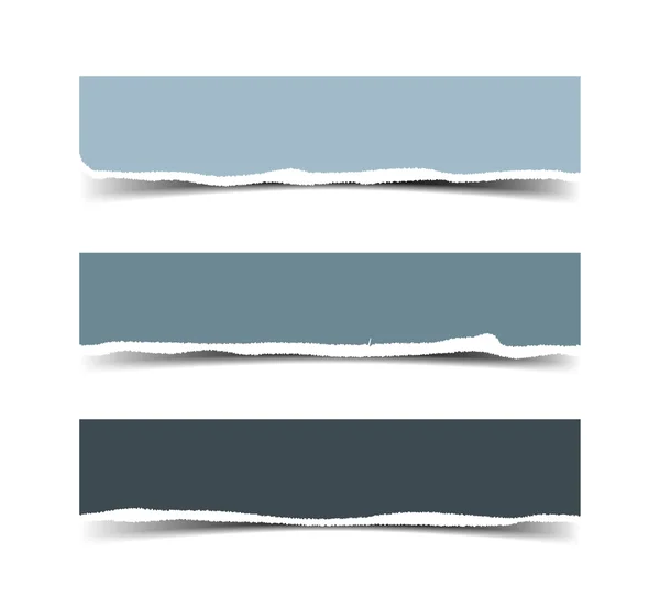 Conjunto de tres banners de papel rasgado vectorial — Vector de stock