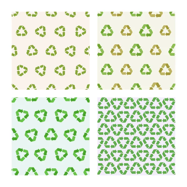 Set of four Seamless vector flat recycle backgrounds