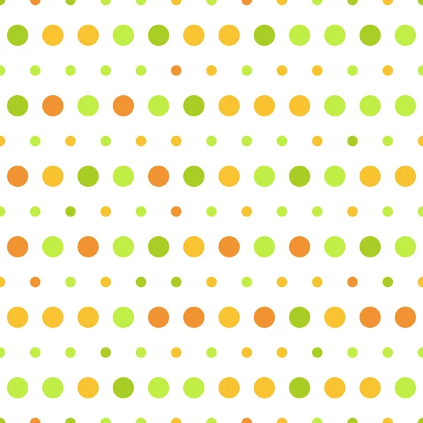Vector pattern colorful polka dots on white background — Stock Vector