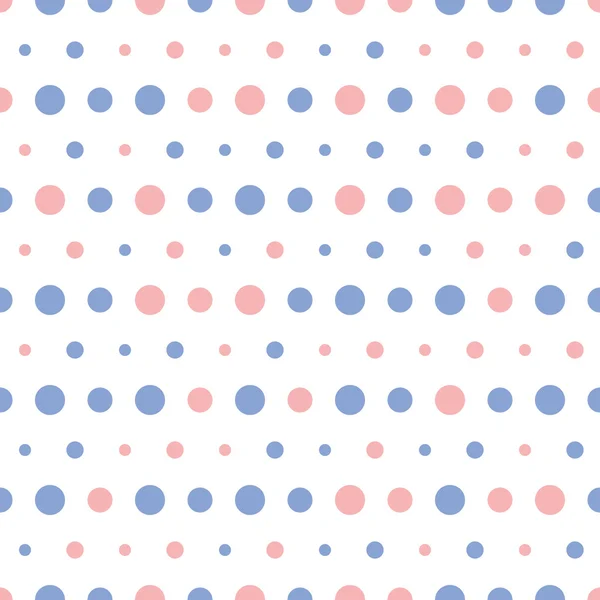 Vector pattern colorful polka dots on white background — Stock Vector