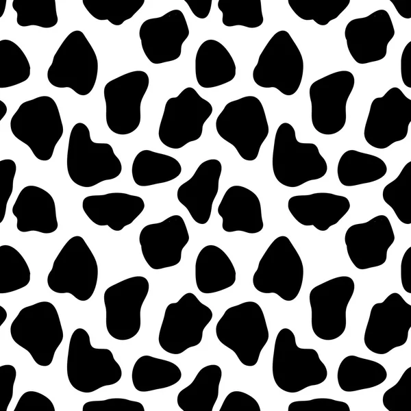Cow seamless pattern, abstract vector background with bkack spots — Stock Vector