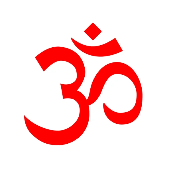 Roter Vektor om Symbol, aum Logo — Stockvektor