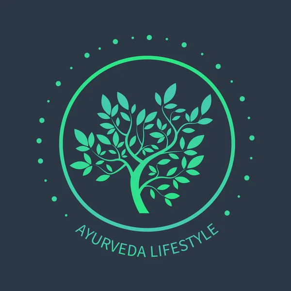 TVector tree logo. Ayurvedic symbol — Stock Vector