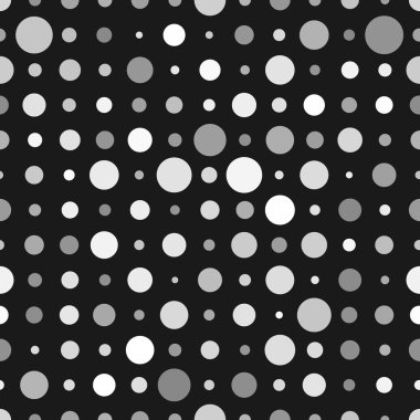 Abstract background with white circles isolated on black clipart