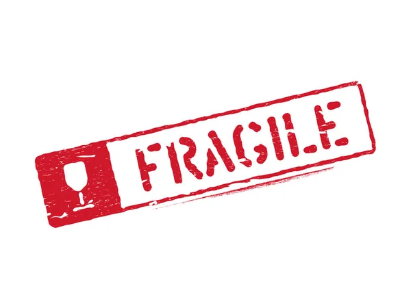 Fragile signe isolé de boîte de grunge pour la cargaison et la livraison — Image vectorielle
