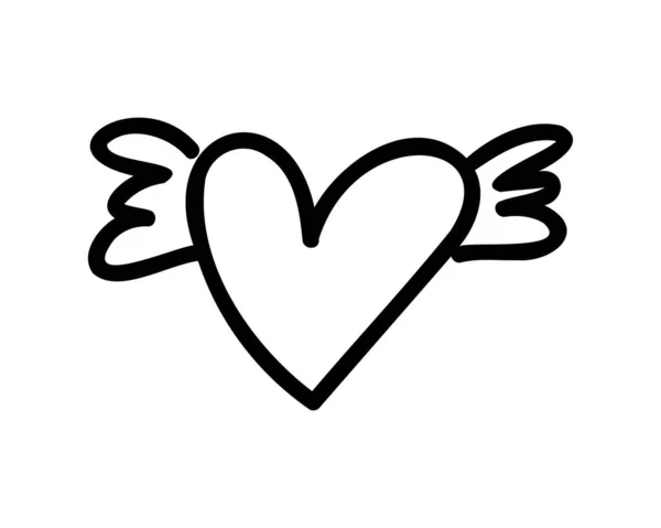 Vector de forma de corazón dibujado a mano aislado sobre fondo blanco — Vector de stock